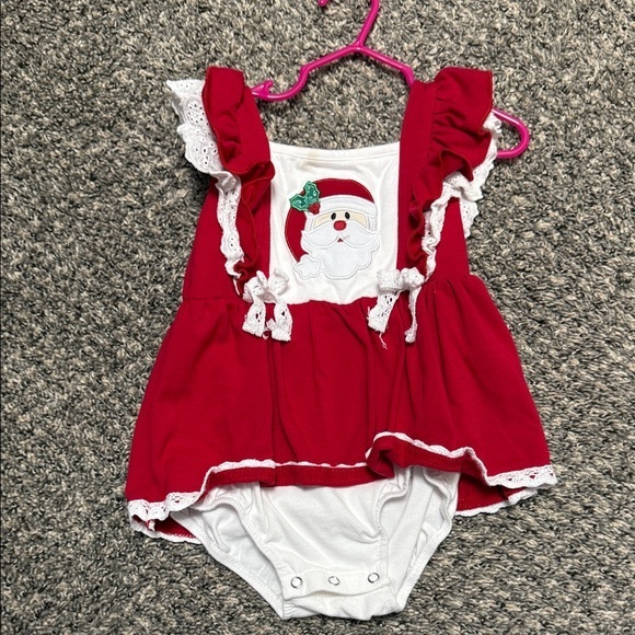 Marie Nicole Other - Marie Nicole 18-24 month Red Santa Baby Romper with Lace Trim